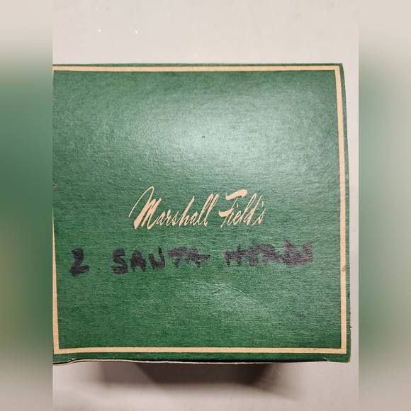 Vintage Box of 2 Dayton Hudson's Marshall Fields Santa Clause Head Ornaments - Picture 4 of 5